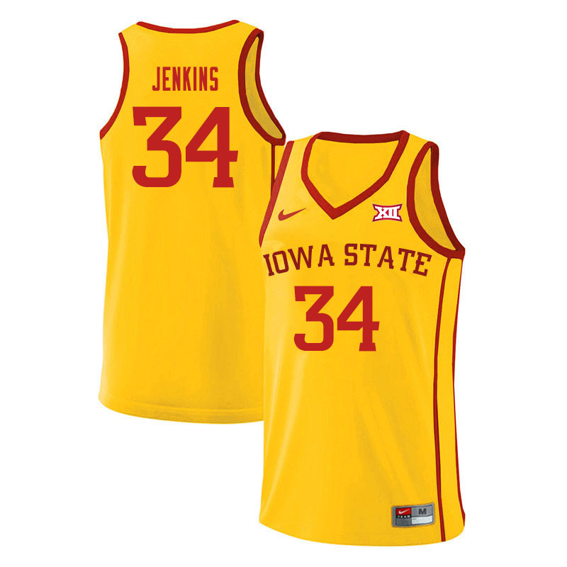 Men #34 Nate Jenkins Iowa State Cyclones College Basketball Jerseys Sale-Yellow